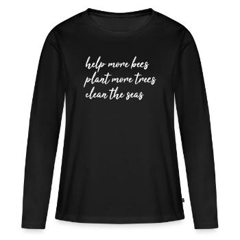 Naturschutz - Frauen Premium Bio Langarmshirt - Schwarz - Vorne - Julia (174cm)