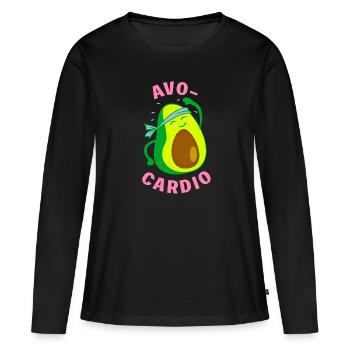 Avo Cardio - T-shirt manches longues Premium bio Femme - noir - Devant - Julia (174cm)