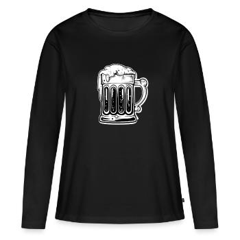 Einfach nur Bier. Bier. Bier. - Frauen Premium Bio Langarmshirt - Schwarz - Vorne - Julia (174cm)
