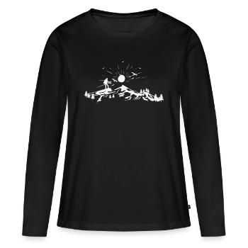 Randonnée. Randonnée. - T-shirt manches longues Premium bio Femme - noir - Devant - Julia (174cm)