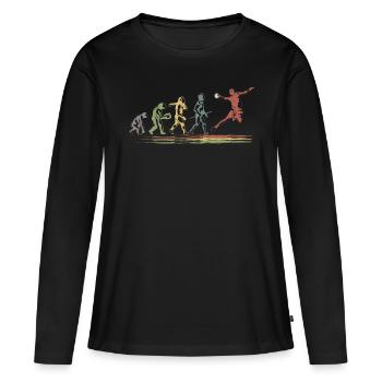 Un excellent teeshirt de handball pour les - T-shirt manches longues Premium bio Femme - noir - Devant - Julia (174cm)