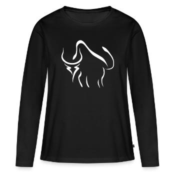 buffle - T-shirt manches longues Premium bio Femme - noir - Devant - Julia (174cm)
