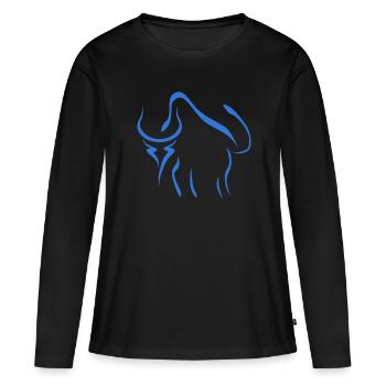 buffle - T-shirt manches longues Premium bio Femme - noir - Devant - Julia (174cm)