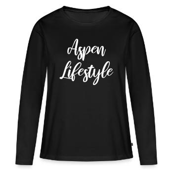 Mode de vie Aspen - T-shirt manches longues Premium bio Femme - noir - Devant - Julia (174cm)