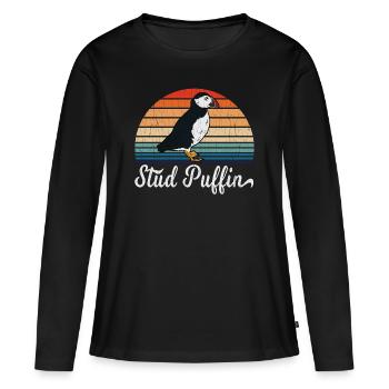 Be Cock Of The Walk With This Stylish Retro "Stud - Women's Premium Organic Long Sleeve Shirt - black - Front - Julia (174cm)