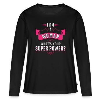 International Women's Day Women's Day Women's Power Gift Idea - Women's Premium Organic Long Sleeve Shirt - black - Front - Julia (174cm)