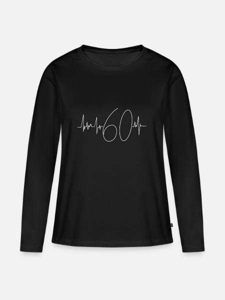60. Geburtstag Shirt - Frauen Premium Bio Langarmshirt - Schwarz