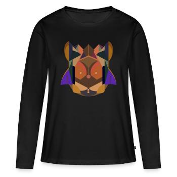 Créature stylée - T-shirt manches longues Premium bio Femme - noir - Devant - Julia (174cm)