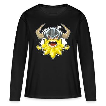 Tête de viking viking - T-shirt manches longues Premium bio Femme - noir - Devant - Julia (174cm)