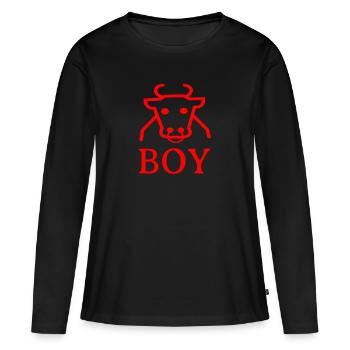 Cowboy - T-shirt manches longues Premium bio Femme - noir - Devant - Julia (174cm)