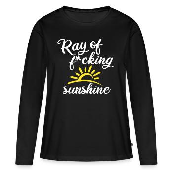 Rayon de putain de soleil - T-shirt manches longues Premium bio Femme - noir - Devant - Julia (174cm)