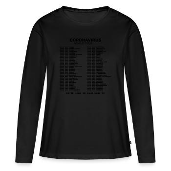 Coronavirus World Tour 2019/2020 Virus Corona - T-shirt manches longues Premium bio Femme - noir - Devant - Julia (174cm)