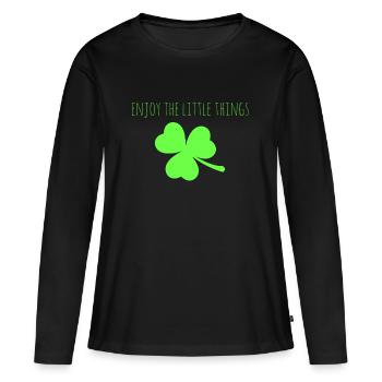 profiter des petites choses - T-shirt manches longues Premium bio Femme - noir - Devant - Julia (174cm)