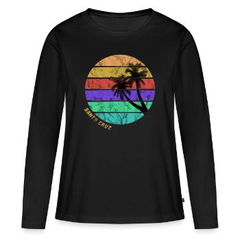 Plage de Santa Cruz - T-shirt manches longues Premium bio Femme - noir - Devant - Julia (174cm)