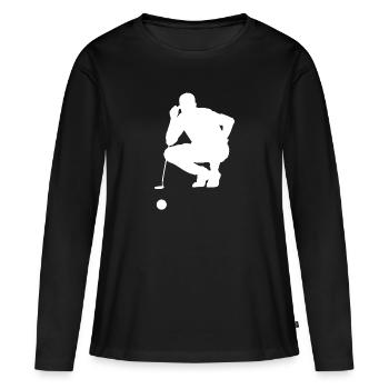 Golf golfeur terrain de golf golf clubs de golf - T-shirt manches longues Premium bio Femme - noir - Devant - Julia (174cm)