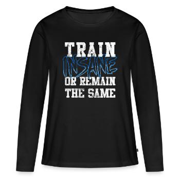 Train Fitness Insane Training - T-shirt manches longues Premium bio Femme - noir - Devant - Julia (174cm)