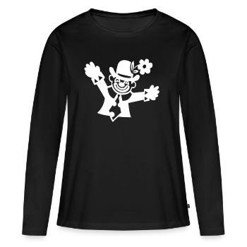 CLOWN - Frauen Premium Bio Langarmshirt - Schwarz - Vorne - Julia (174cm)