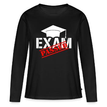 Examen réussi. - T-shirt manches longues Premium bio Femme - noir - Devant - Julia (174cm)