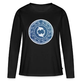 Dauphins jumeaux - T-shirt manches longues Premium bio Femme - noir - Devant - Julia (174cm)