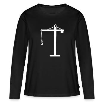 grue - T-shirt manches longues Premium bio Femme - noir - Devant - Julia (174cm)