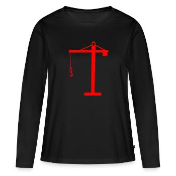 grue - T-shirt manches longues Premium bio Femme - noir - Devant - Julia (174cm)
