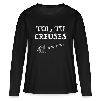 Citation film bon brute Truand pelle - T-shirt manches longues Premium bio Femme - noir - Devant - Julia (174cm)