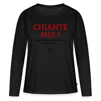Chiante, moi ? - T-shirt manches longues Premium bio Femme - noir - Devant - Julia (174cm)