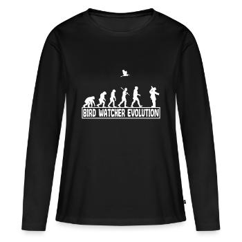 Ornithologie Oiseaux chanteurs observer évolution - T-shirt manches longues Premium bio Femme - noir - Devant - Julia (174cm)