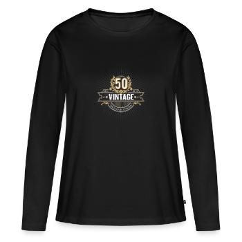50th birthday - Women's Premium Organic Long Sleeve Shirt - black - Front - Julia (174cm)