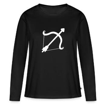 arc et des flèches - T-shirt manches longues Premium bio Femme - noir - Devant - Julia (174cm)