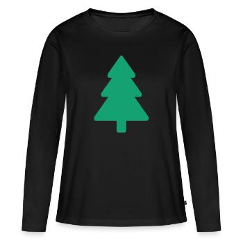 Sapin de Noël - T-shirt manches longues Premium bio Femme - noir - Devant - Julia (174cm)