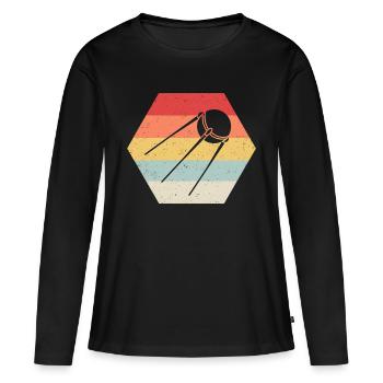 Spoutnik URSS URSS Union soviétique satellite spatial - T-shirt manches longues Premium bio Femme - noir - Devant - Julia (174cm)