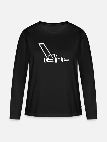 Rasenmäher Gartenlandschaftsbau - Frauen Premium Bio Langarmshirt - Schwarz