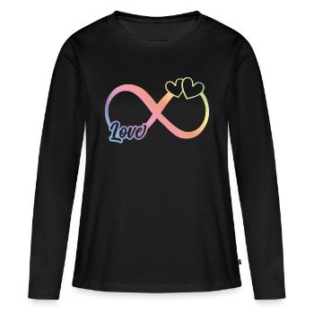 amour symbole infini infini - T-shirt manches longues Premium bio Femme - noir - Devant - Julia (174cm)