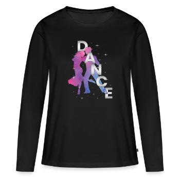 Danse Danse Danse danseur école de danse cours de danse cadeau - T-shirt manches longues Premium bio Femme - noir - Devant - Julia (174cm)
