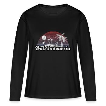 Idée cadeau mer Bali Indonésie - T-shirt manches longues Premium bio Femme - noir - Devant - Julia (174cm)