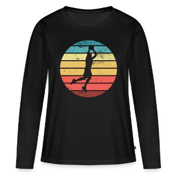 Basket- joueur de basket- joueur de basket - T-shirt manches longues Premium bio Femme - noir - Devant - Julia (174cm)