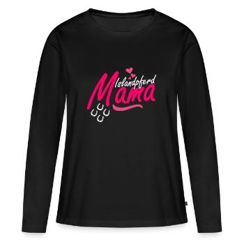 Islandpferd Tölt Mama für Reiterin Mädchen - Frauen Premium Bio Langarmshirt - Schwarz - Vorne - Julia (174cm)