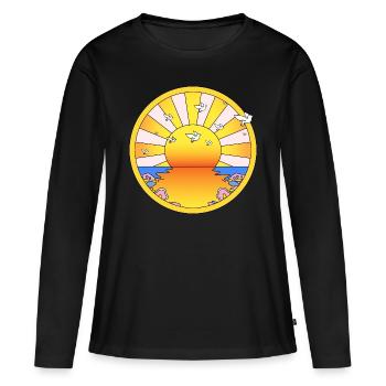 LSD California Orange Sunshine - T-shirt manches longues Premium bio Femme - noir - Devant - Julia (174cm)