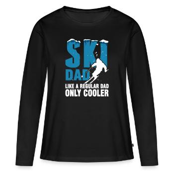 Ski skieur skier Papa Fête des Pères Cadeau - T-shirt manches longues Premium bio Femme - noir - Devant - Julia (174cm)
