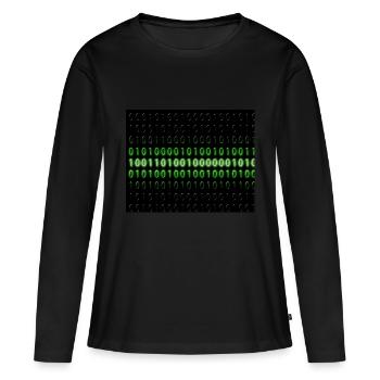 Informatique - T-shirt manches longues Premium bio Femme - noir - Devant - Julia (174cm)
