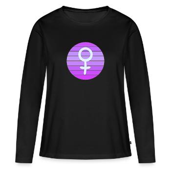 Femmes genre symbole féminisme genre - T-shirt manches longues Premium bio Femme - noir - Devant - Julia (174cm)