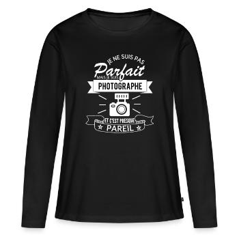 Je suis Photographe parfait Photographier cadeau - T-shirt manches longues Premium bio Femme - noir - Devant - Julia (174cm)