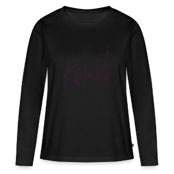 Eau de Cologne - T-shirt manches longues Premium bio Femme - noir - Devant - Julia (174cm)