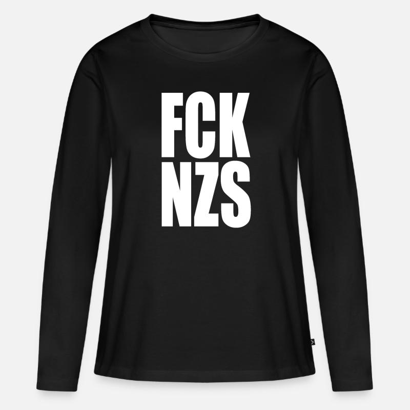 FCKNZS White - Frauen Premium Bio Langarmshirt - Schwarz