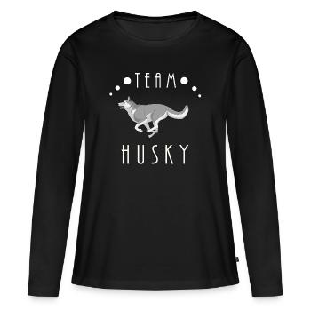 Team Husky - Gray and White - Women's Premium Organic Long Sleeve Shirt - black - Front - Julia (174cm)