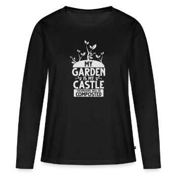 Mon jardin - mon jardin - T-shirt manches longues Premium bio Femme - noir - Devant - Julia (174cm)