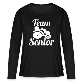 Équipe senior - T-shirt manches longues Premium bio Femme - noir - Devant - Julia (174cm)