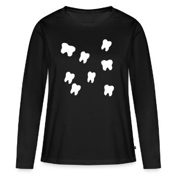 les dents - T-shirt manches longues Premium bio Femme - noir - Devant - Julia (174cm)
