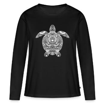 turtle - Women's Premium Organic Long Sleeve Shirt - black - Front - Julia (174cm)
